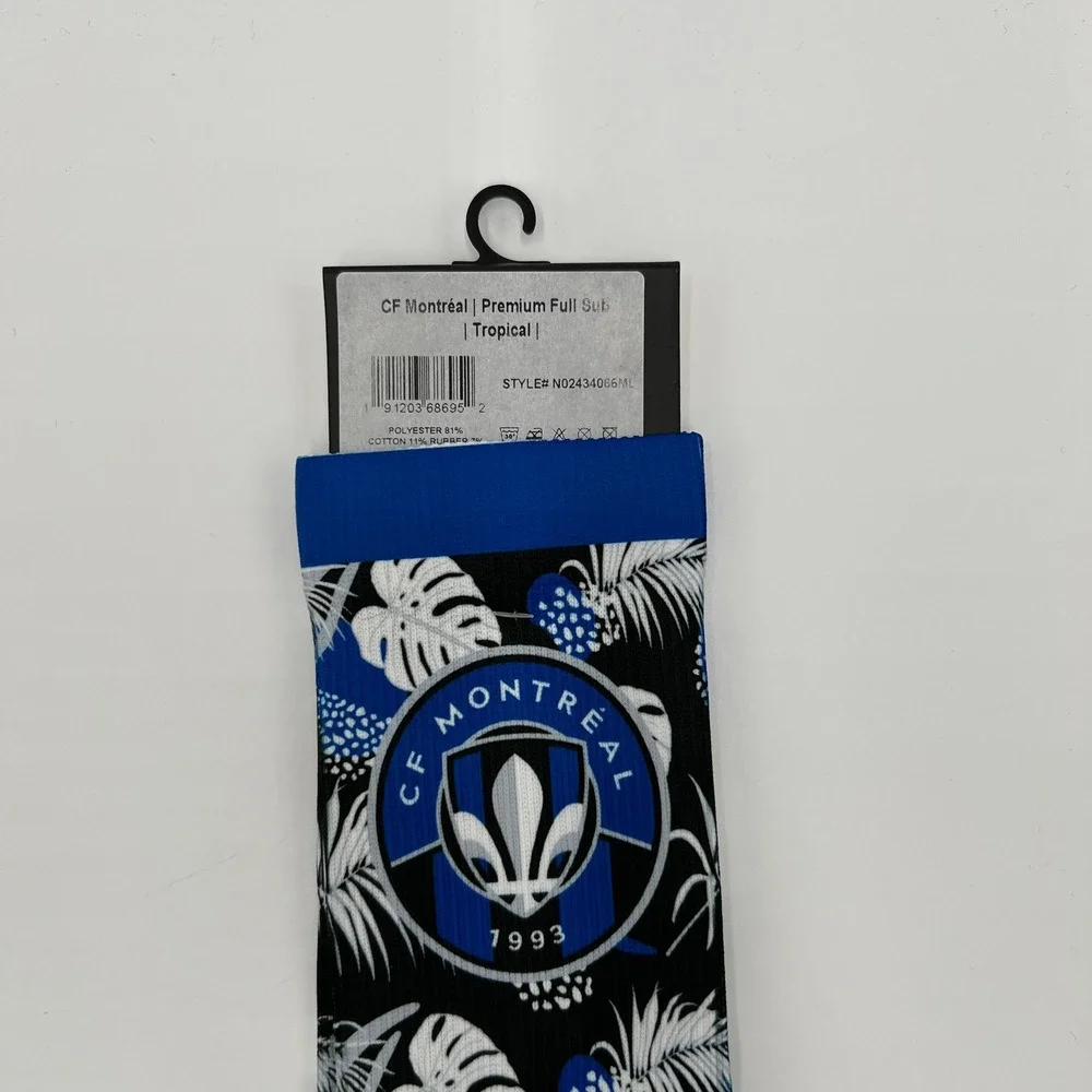 Strideline CF Montreal MLS Premium Full Sub Tropical Crew Socks‎ Blue Black M/L